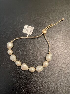 Gold Pearl Bead Adjustable Bracelet